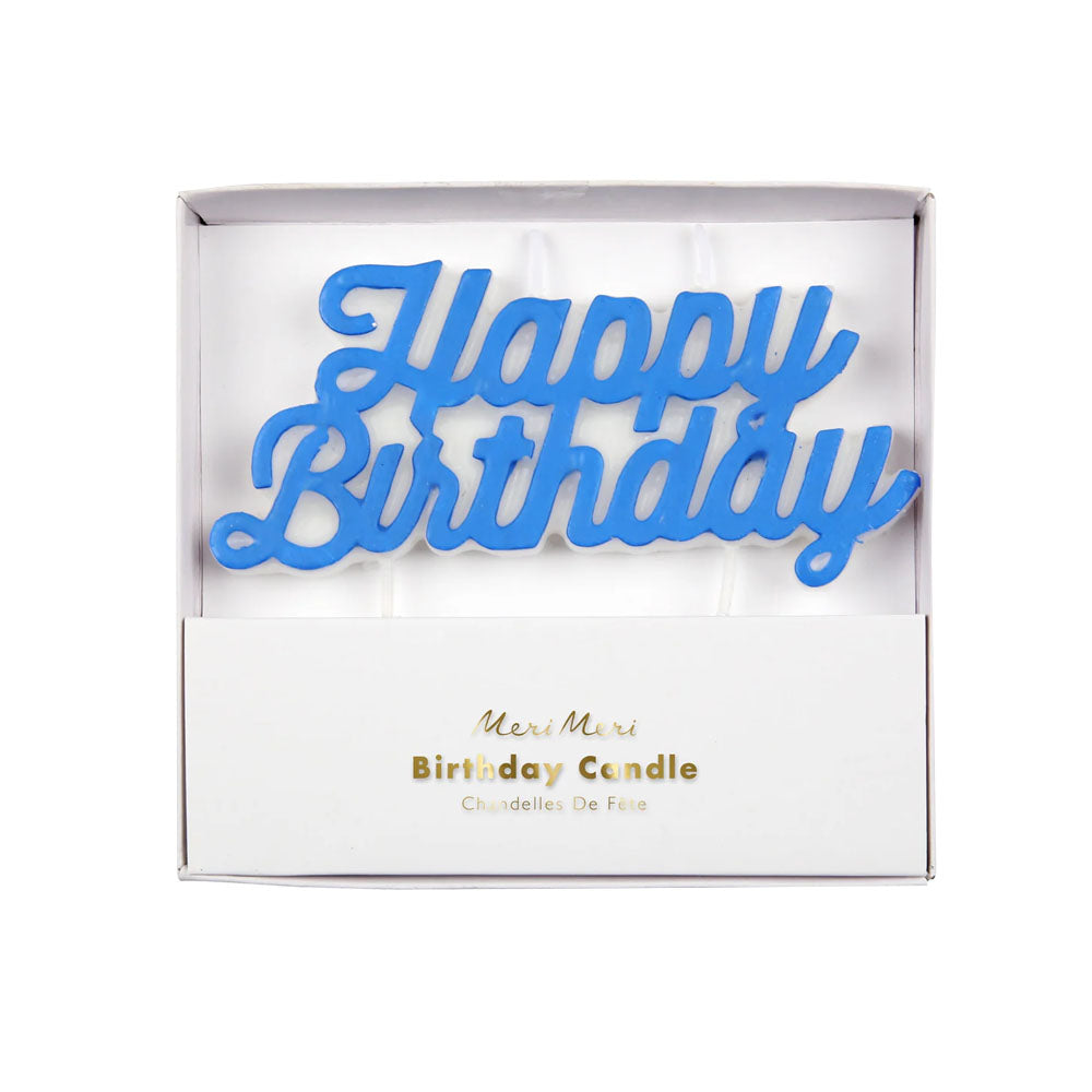 Blue Happy Birthday Candle