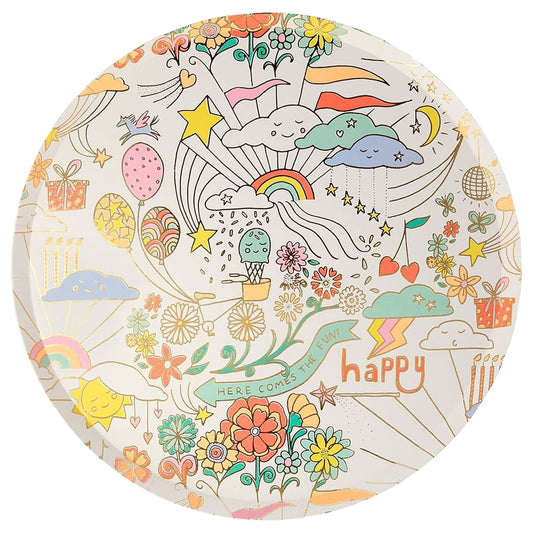 Happy Doodle Dinner Plate