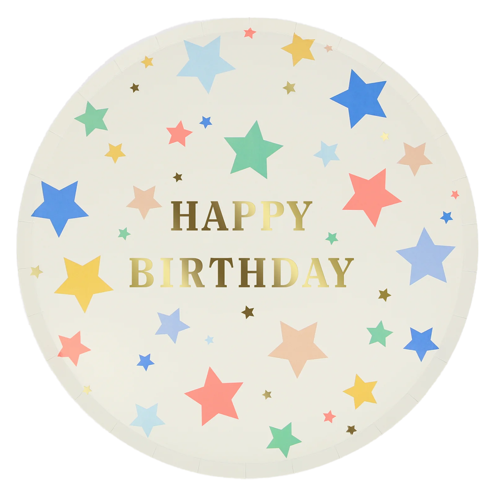 Happy Birthday Stars Dinner Plate