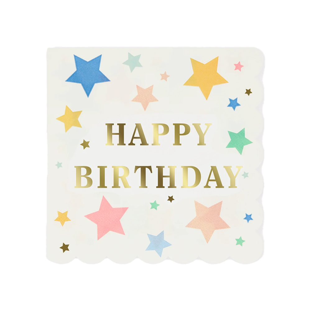 Happy Birthday Stars Large Napkins