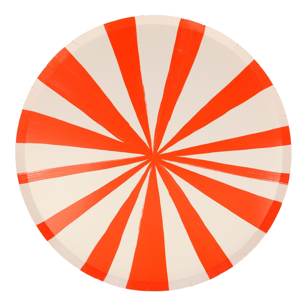 Red Stripe Dinner Plate