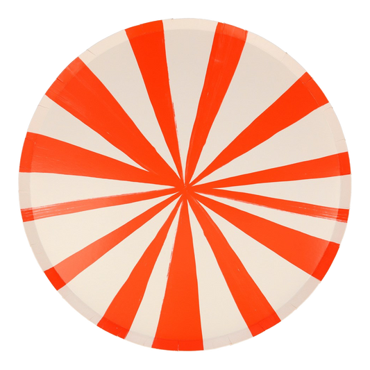 Red Stripe Dinner Plate