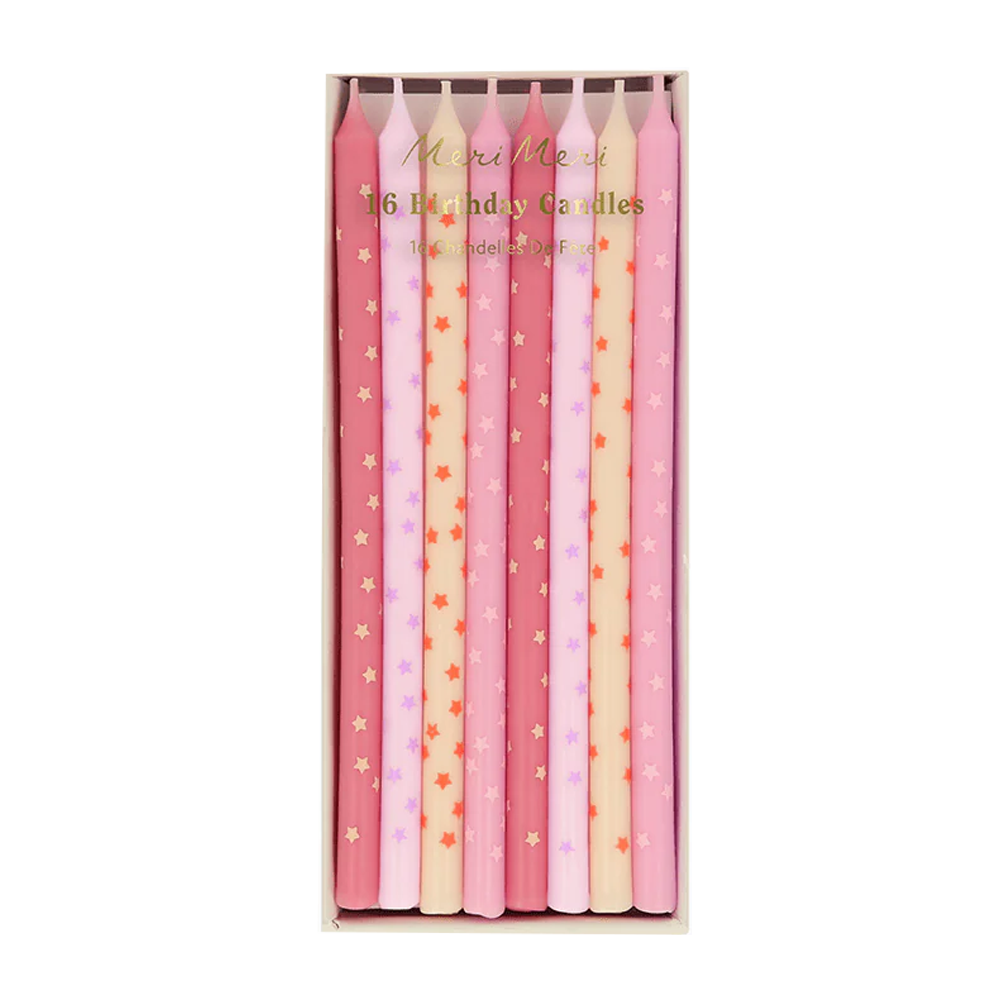 Pink Stars Candles