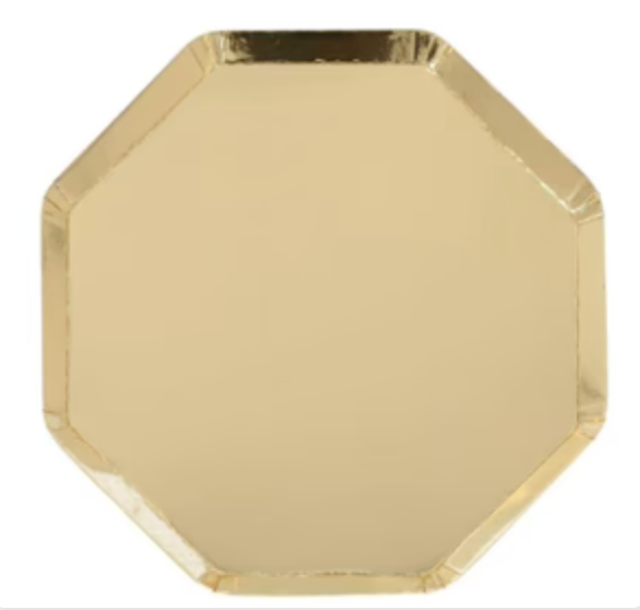 Plato Dorado Hexagonal Grande