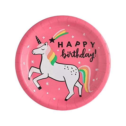 Plato Happy Birthday Unicornios