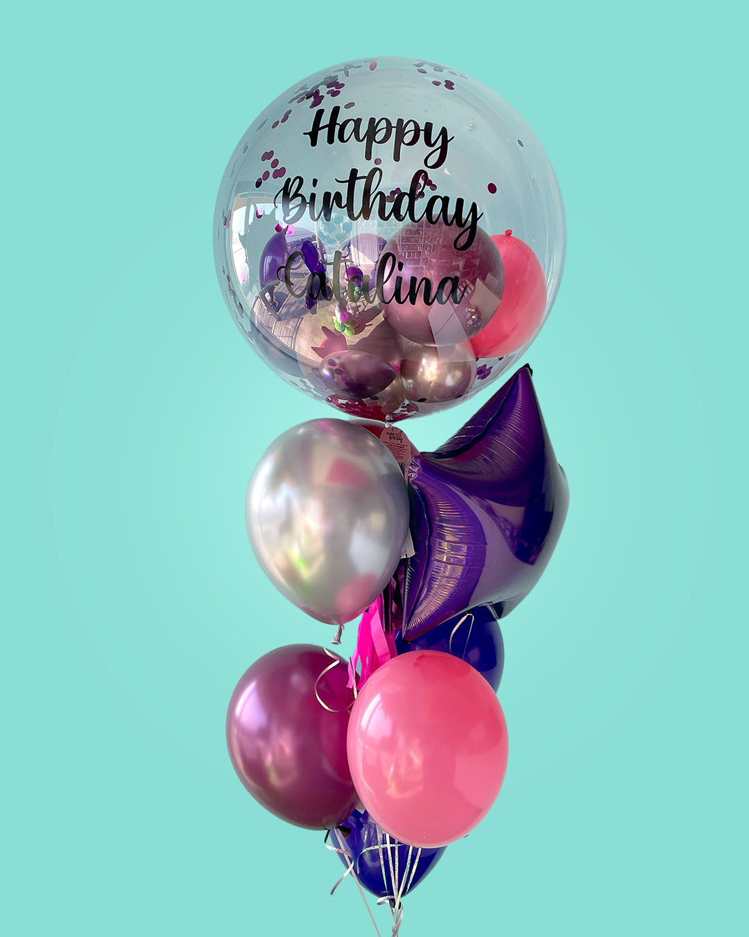 Burbuja con globitos - Happy Birthday
