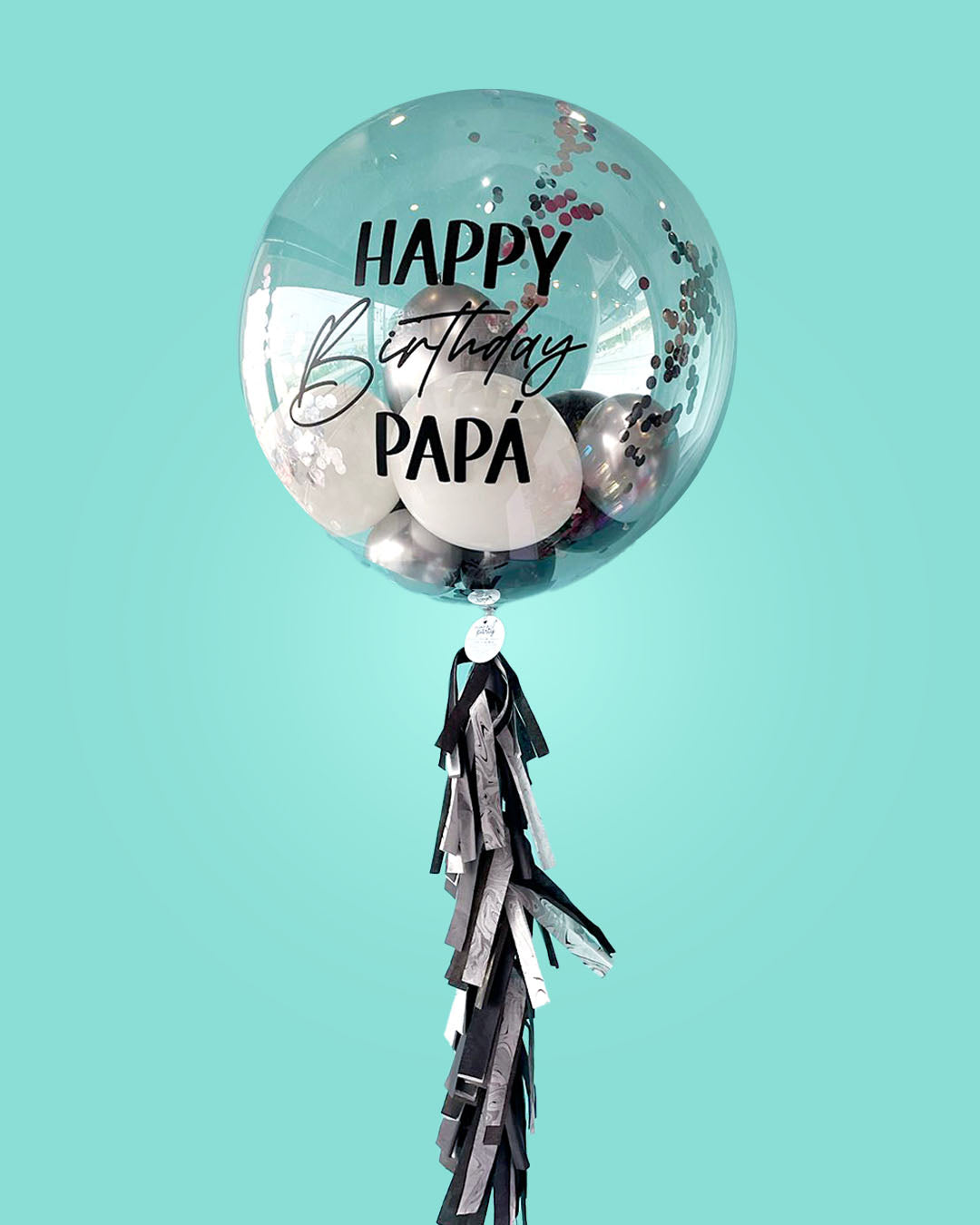 Burbuja con globitos - Happy Birthday