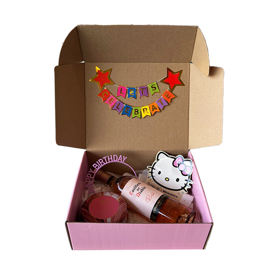 Caja Sorpresa - Let's Celebrate Pink - Botella y Vela