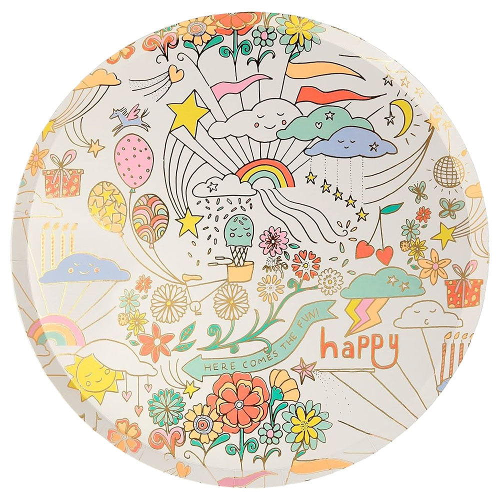 Happy Doodle Dinner Plate