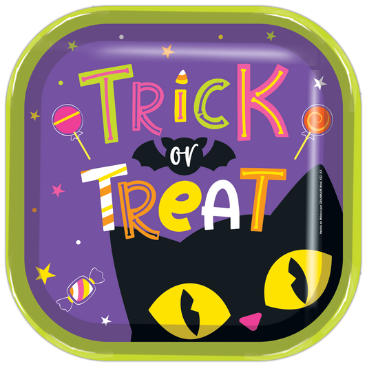 Plato Cuadrado Trick or Treat