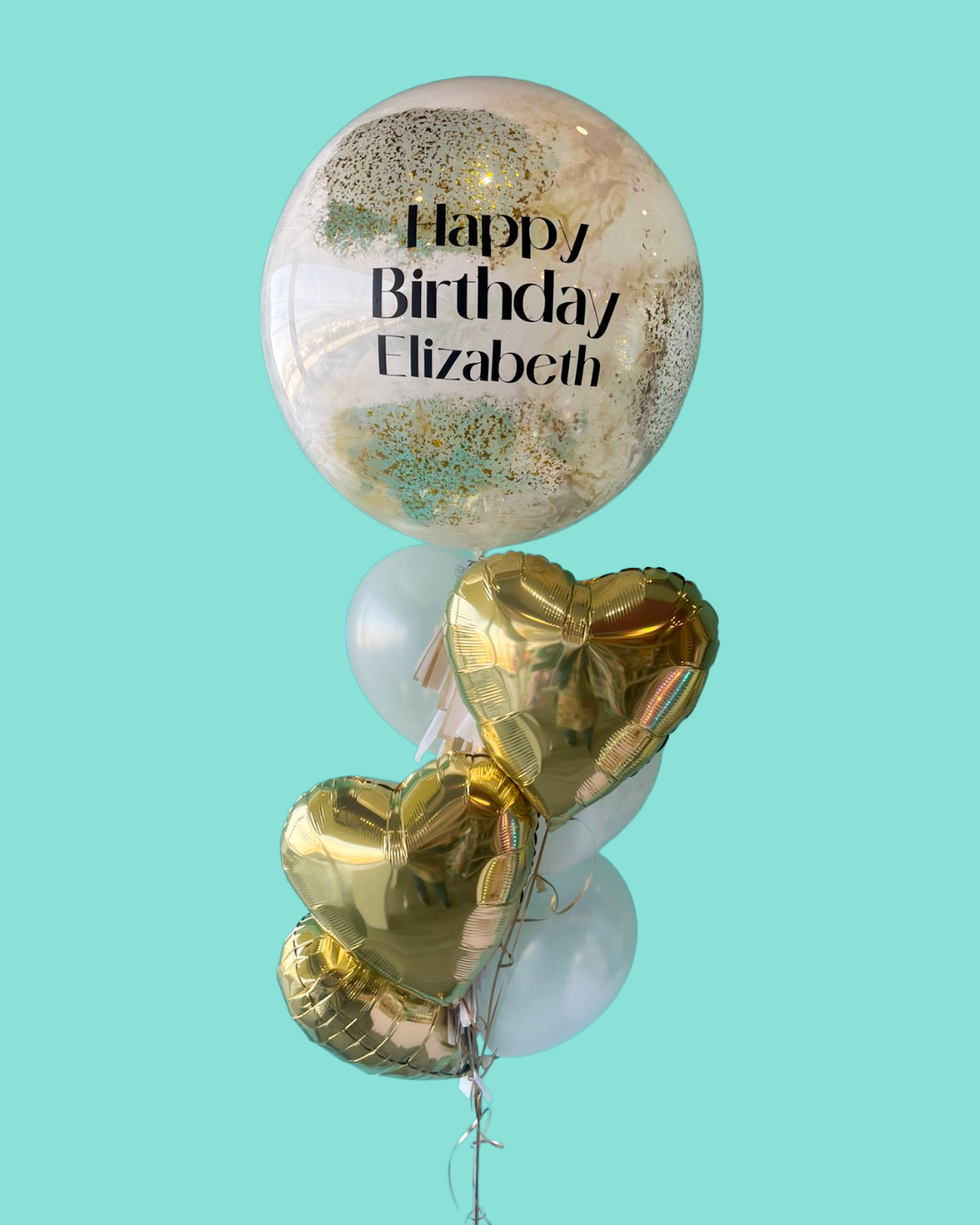 Bouquet Birthday White and Gold