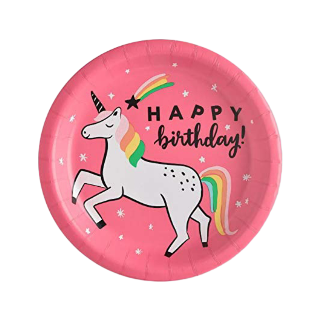 Plato Happy Birthday Unicornios