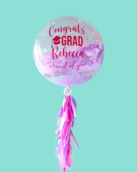 Burbuja Graduación Purple Glitter