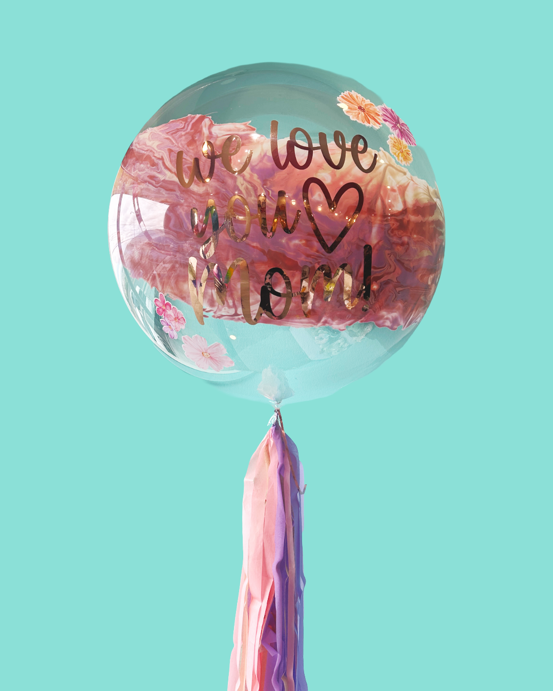 Burbuja con pintura - We love you mom