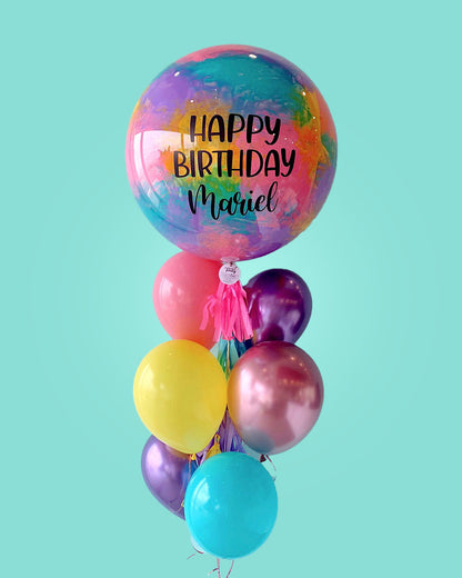 Burbuja con pintura completa - Happy Birthday